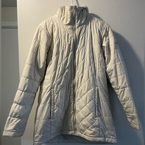 Columbia Cream Quilted Hooded Puffer Jacket